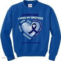 Gifts Loving Memory Gift Brother Colon Cancer Awareness Gift Kids Sweatshirt thumb 0