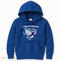 Gifts Loving Memory Gift Brother Colon Cancer Awareness Gift Kids Hoodie thumb 0