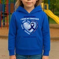 Gifts Loving Memory Gift Brother Colon Cancer Awareness Gift Kids Hoodie thumb 3