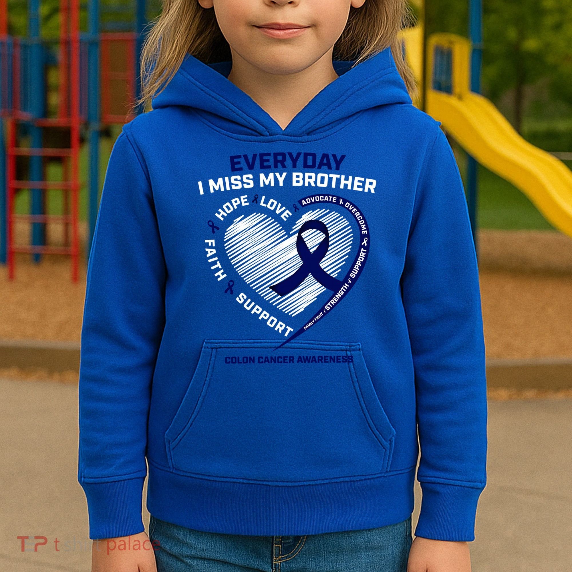 Gifts Loving Memory Gift Brother Colon Cancer Awareness Gift Kids Hoodie