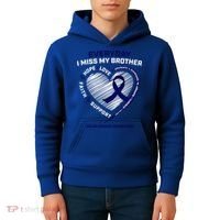 Gifts Loving Memory Gift Brother Colon Cancer Awareness Gift Kids Hoodie thumb 4