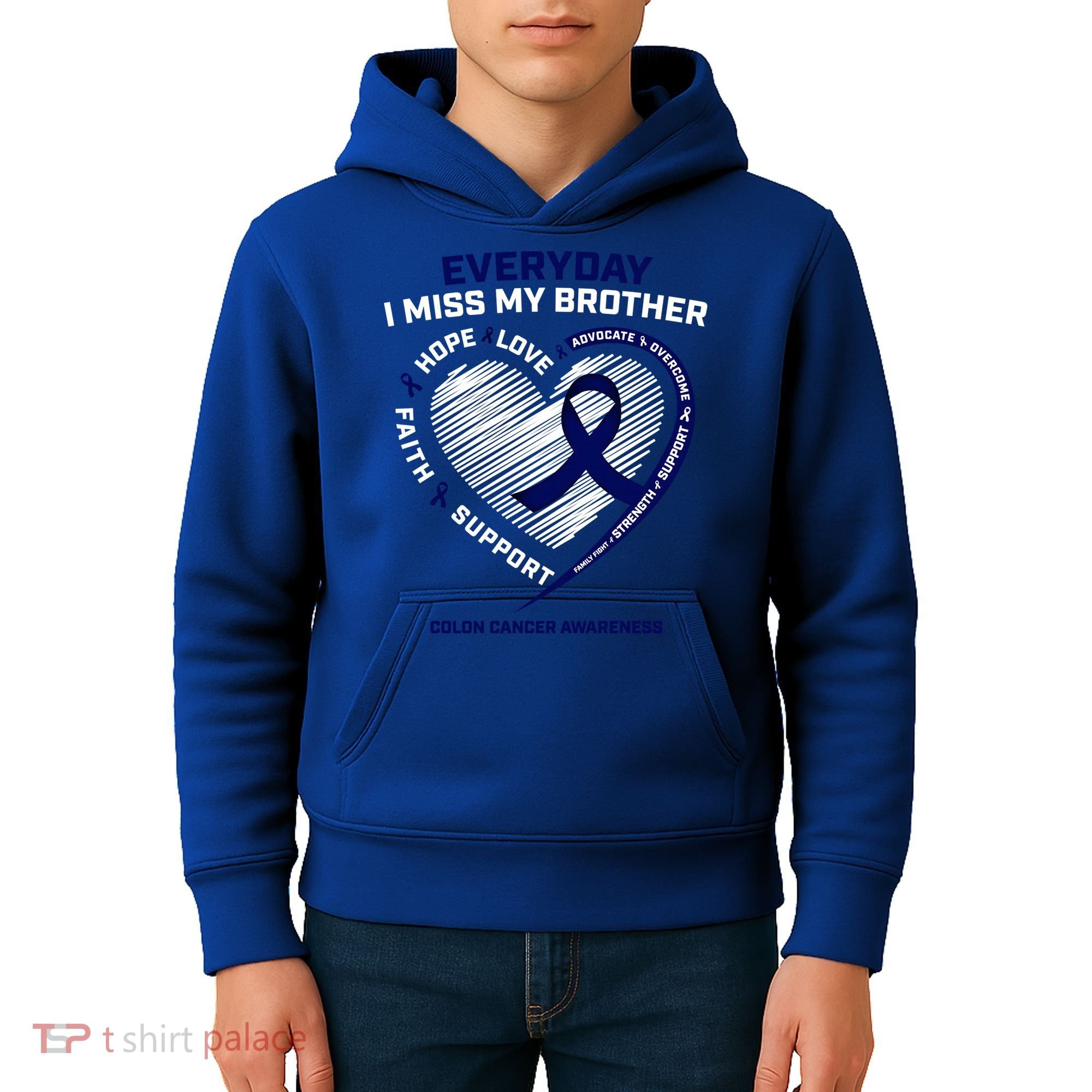 Gifts Loving Memory Gift Brother Colon Cancer Awareness Gift Kids Hoodie