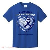 Gifts Loving Memory Gift Brother Colon Cancer Awareness Gift Kids T-Shirt thumb 0