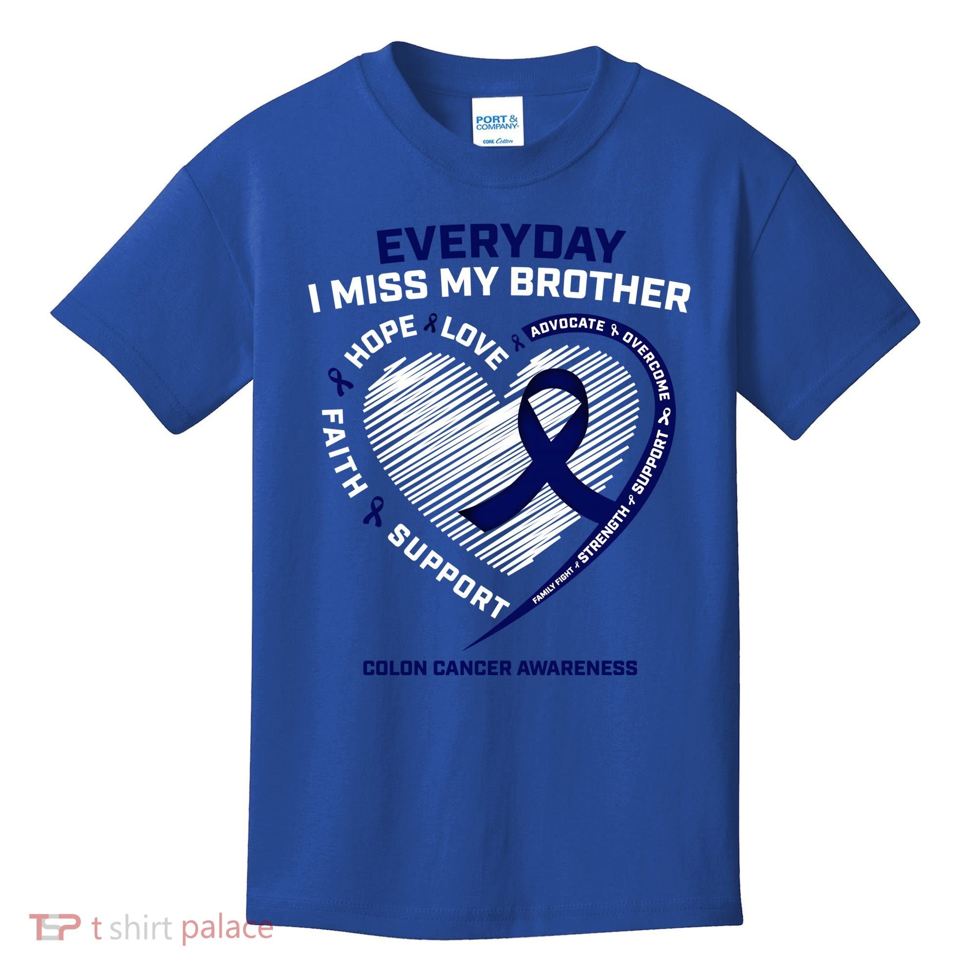 Gifts Loving Memory Gift Brother Colon Cancer Awareness Gift Kids T-Shirt