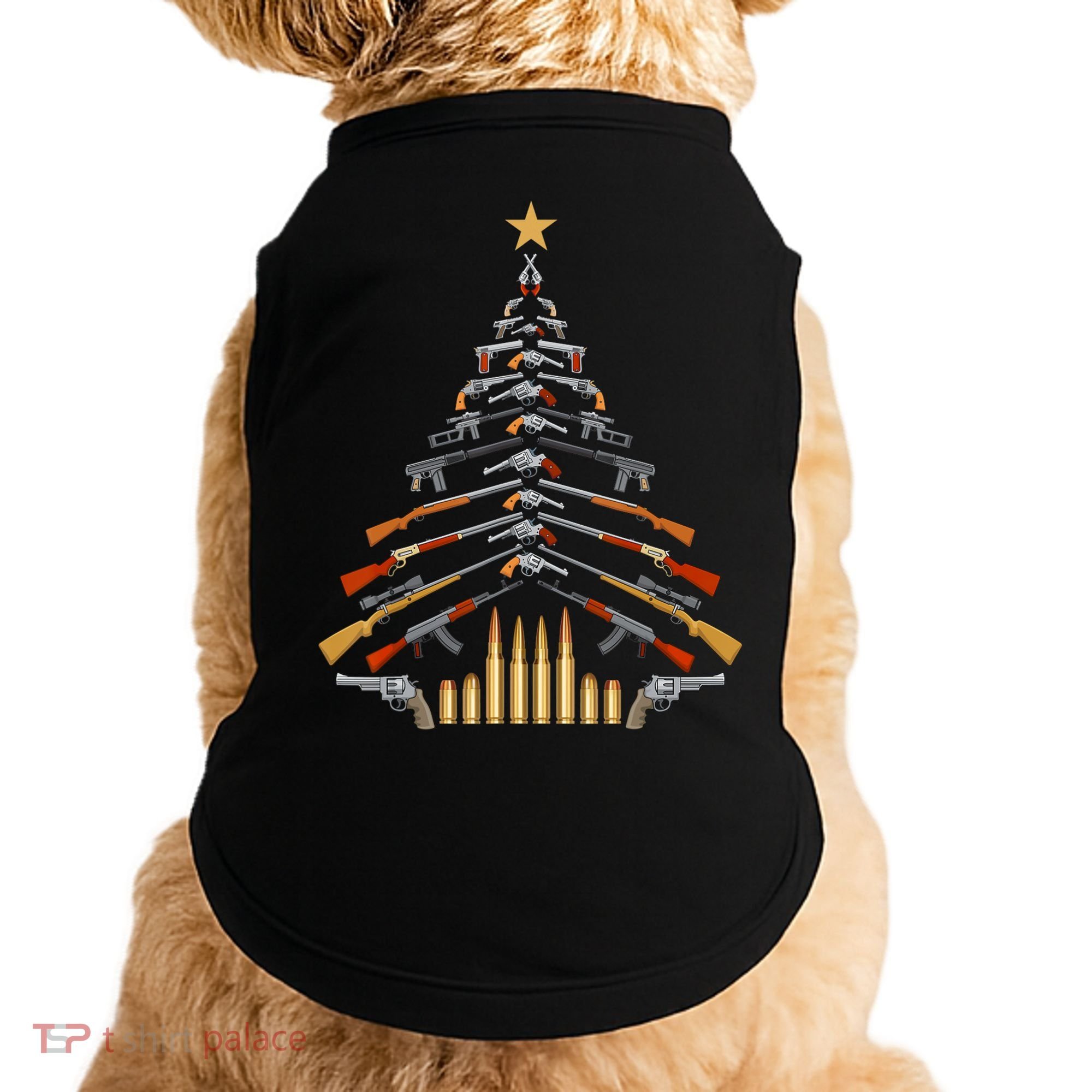 Gun Lovers Military Veteran Holiday Guns Christmas Tree Doggie Tank