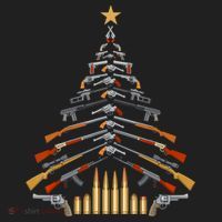 Gun Lovers Military Veteran Holiday Guns Christmas Tree Beanie thumb 2