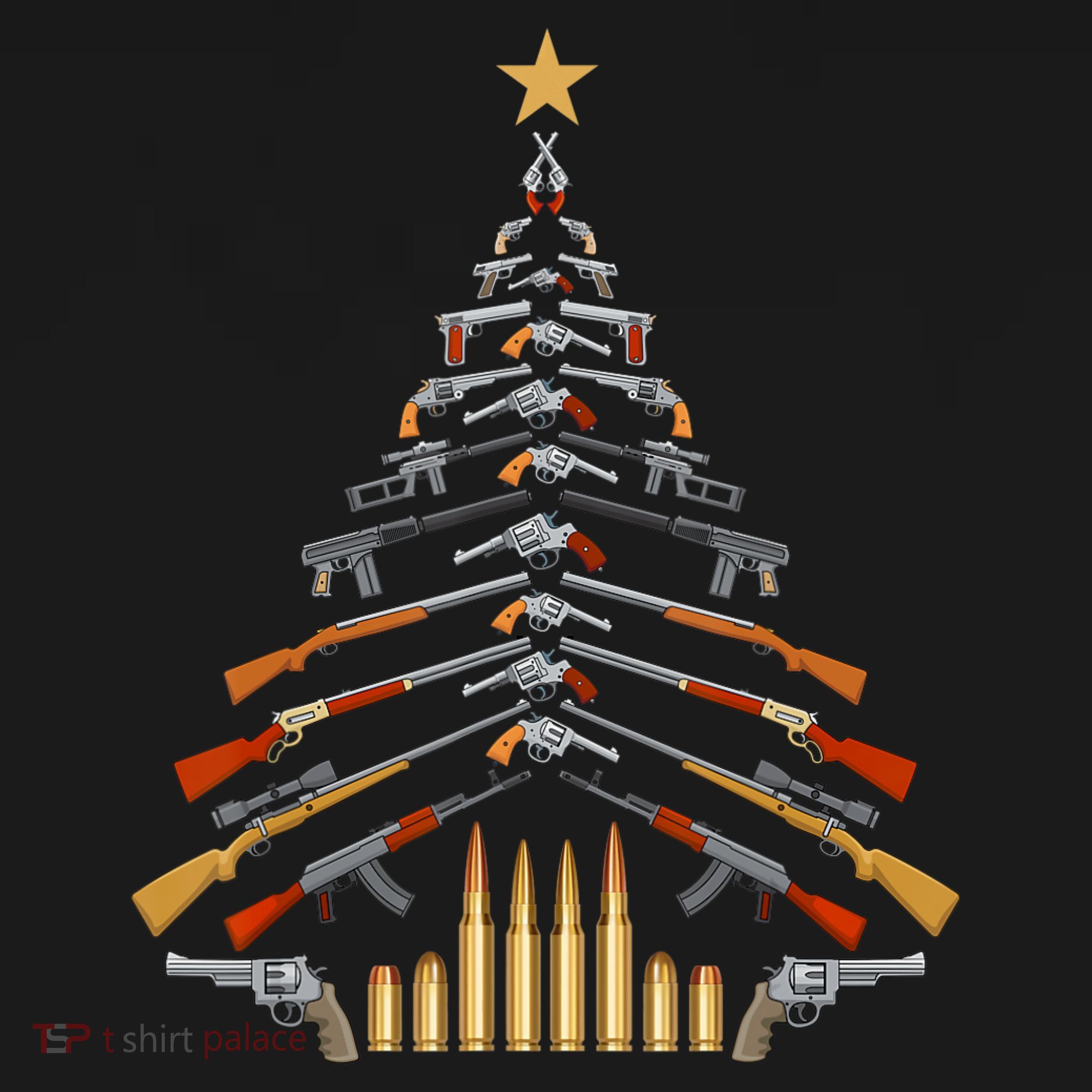 Gun Lovers Military Veteran Holiday Guns Christmas Tree Mousepad