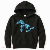 Great Lakes Michigan Detroit Michigan Great Lakes Kids Hoodie thumb 0