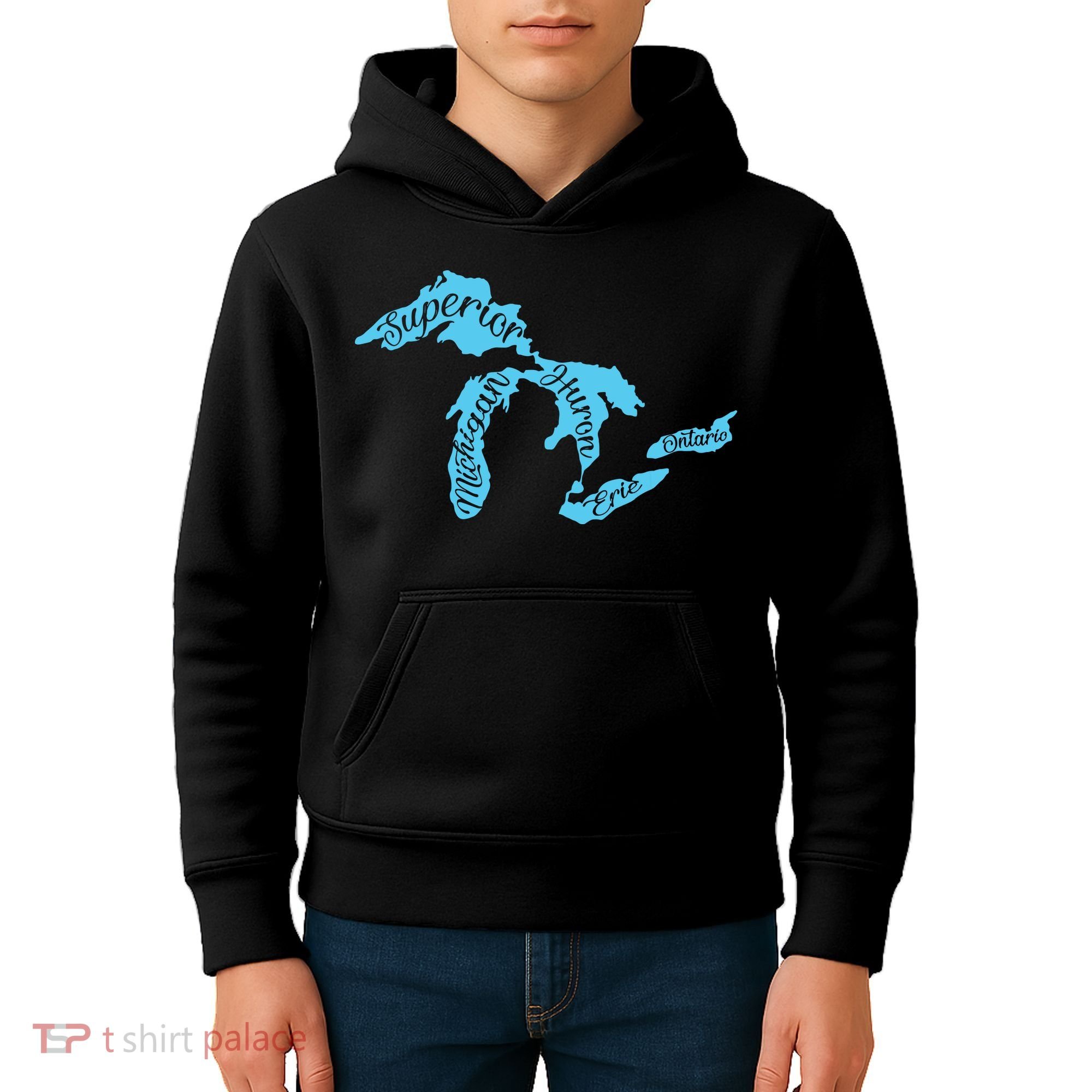 Great Lakes Michigan Detroit Michigan Great Lakes Kids Hoodie