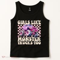 Girls Like Monster Trucks Too Tank Top thumb 2