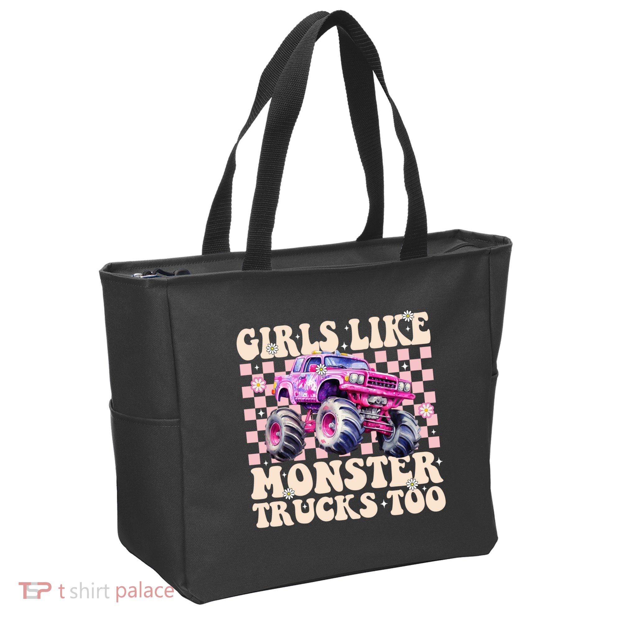 Girls Like Monster Trucks Too Tote Bag