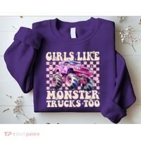 Girls Like Monster Trucks Too Sweatshirt thumb 2