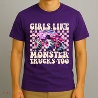 Girls Like Monster Trucks Too T-Shirt thumb 3