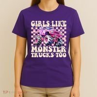 Girls Like Monster Trucks Too T-Shirt thumb 4