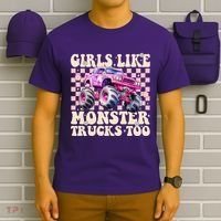Girls Like Monster Trucks Too T-Shirt thumb 6