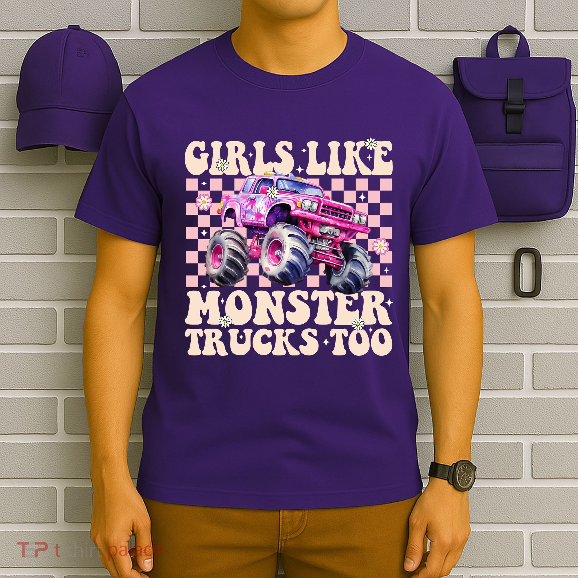 Girls Like Monster Trucks Too T-Shirt