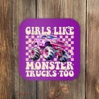 Girls Like Monster Trucks Too Coaster thumb 0