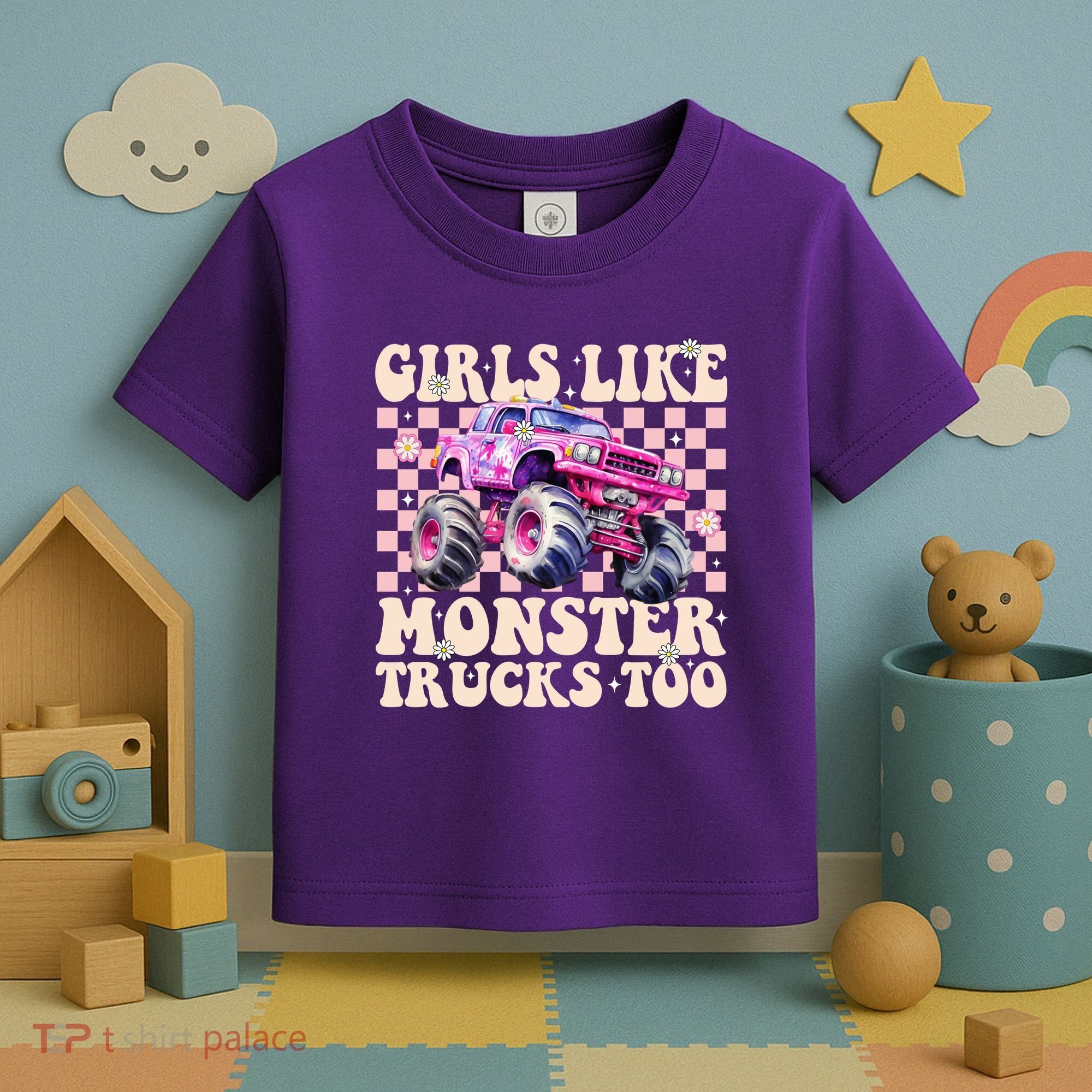 Girls Like Monster Trucks Too Toddler T-Shirt