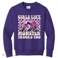 Girls Like Monster Trucks Too Kids Sweatshirt thumb 0