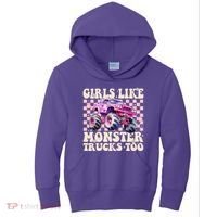 Girls Like Monster Trucks Too Kids Hoodie thumb 0