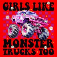 Girls Like Monster Trucks Too Santa Hat thumb 1