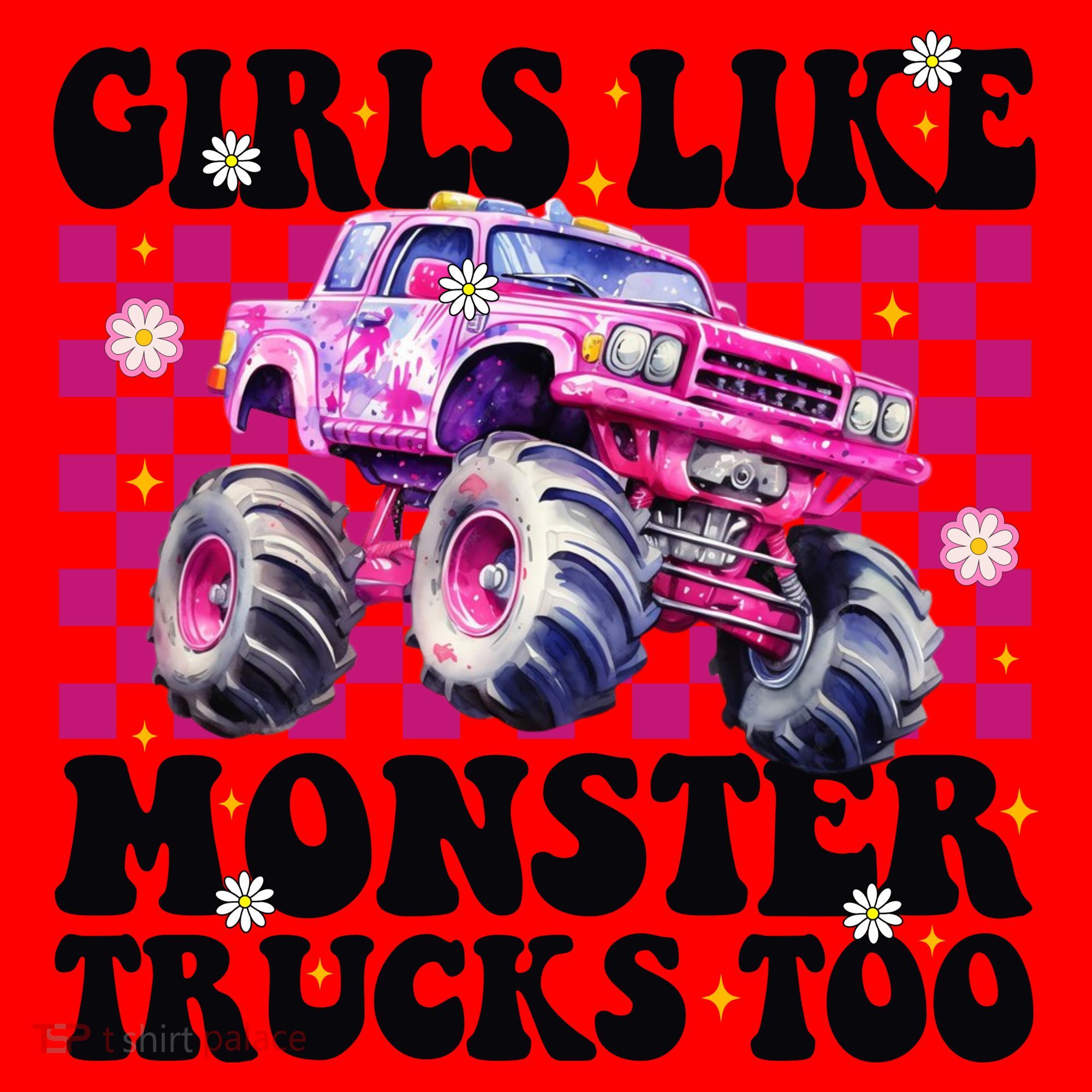 Girls Like Monster Trucks Too Santa Hat