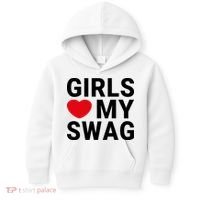 GIRLS LOVE MY SWAG Kids Hoodie thumb 0