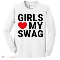 GIRLS LOVE MY SWAG Kids Long Sleeve Shirt thumb 0
