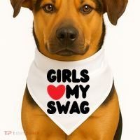 Girls Love My Swag USA-Made Doggie Bandana thumb 1