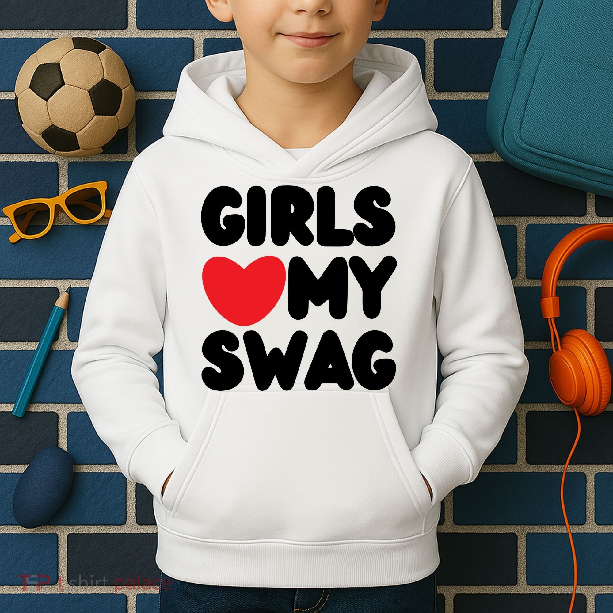 Girls Love My Swag Kids Hoodie