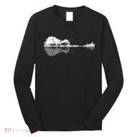 Guitar Lake Nature Wilderness Graphic Long Sleeve Shirt thumb 0