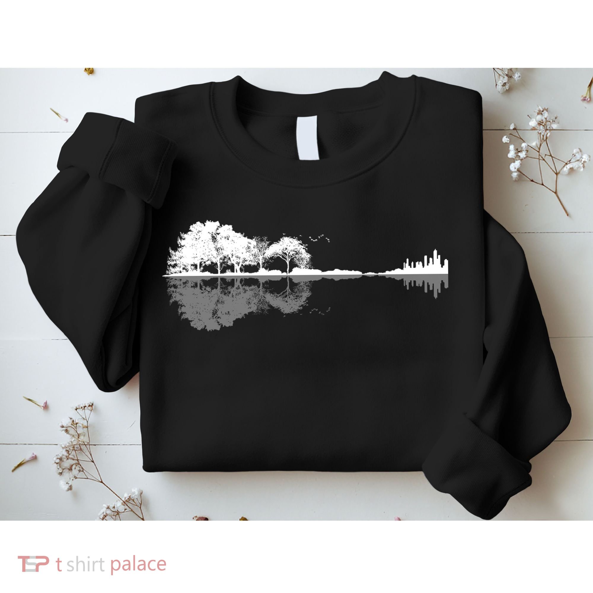 Guitar Lake Nature Wilderness Graphic Sweatshirt
