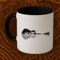 Guitar Lake Nature Wilderness Graphic Coffee Mug thumb 2