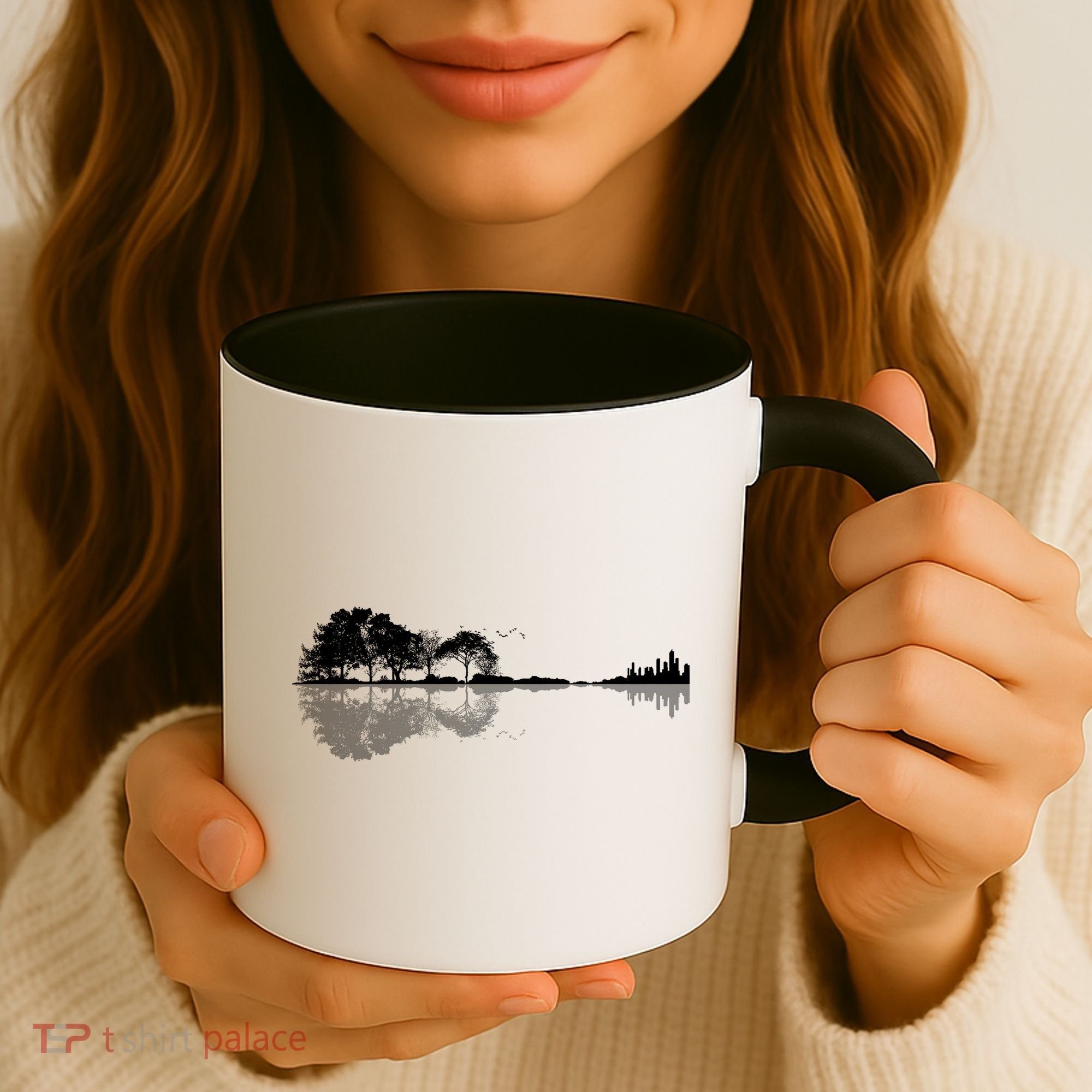 Guitar Lake Nature Wilderness Graphic Coffee Mug