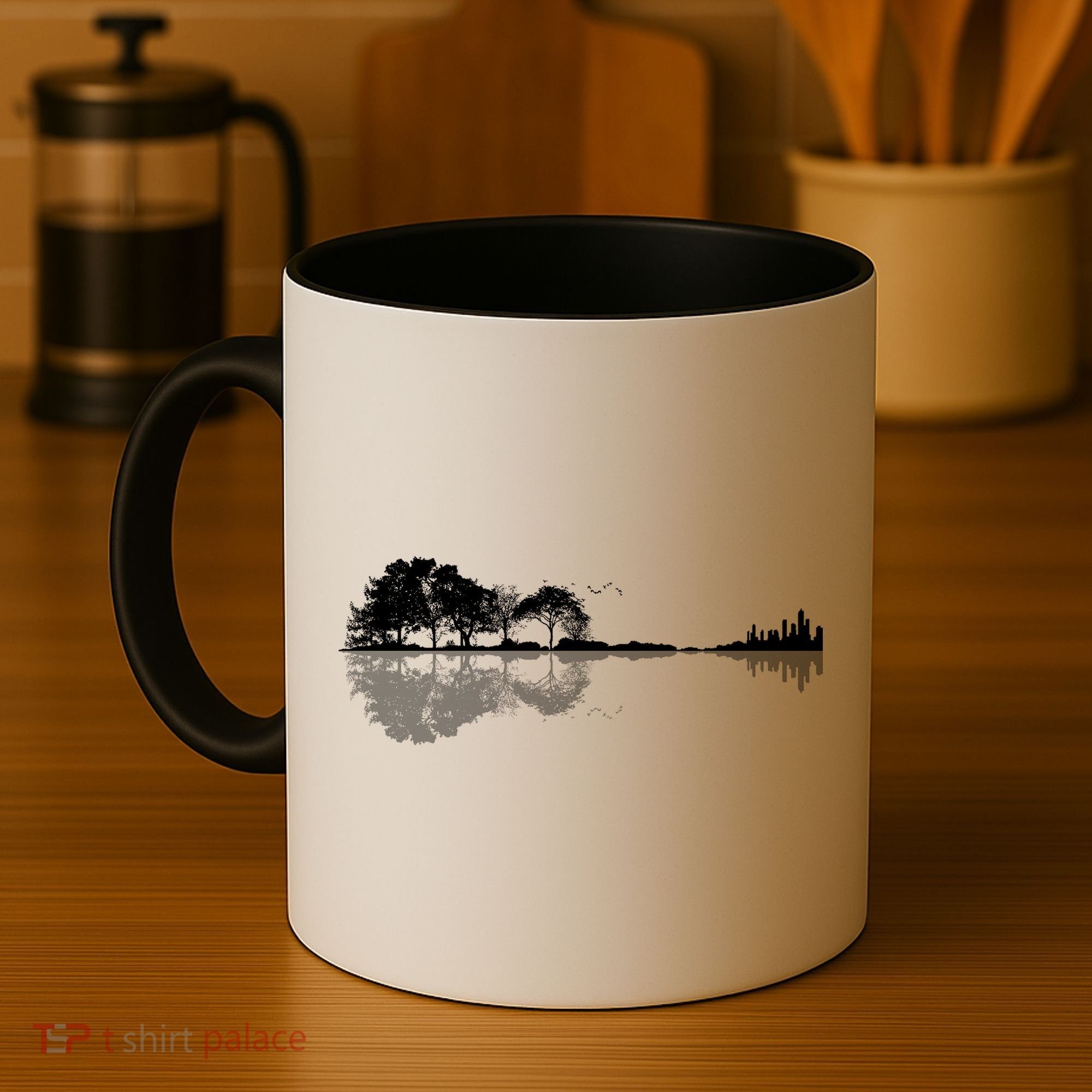 Guitar Lake Nature Wilderness Graphic Coffee Mug