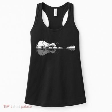 Guitar Lake Nature Wilderness Graphic Women's Tank Top