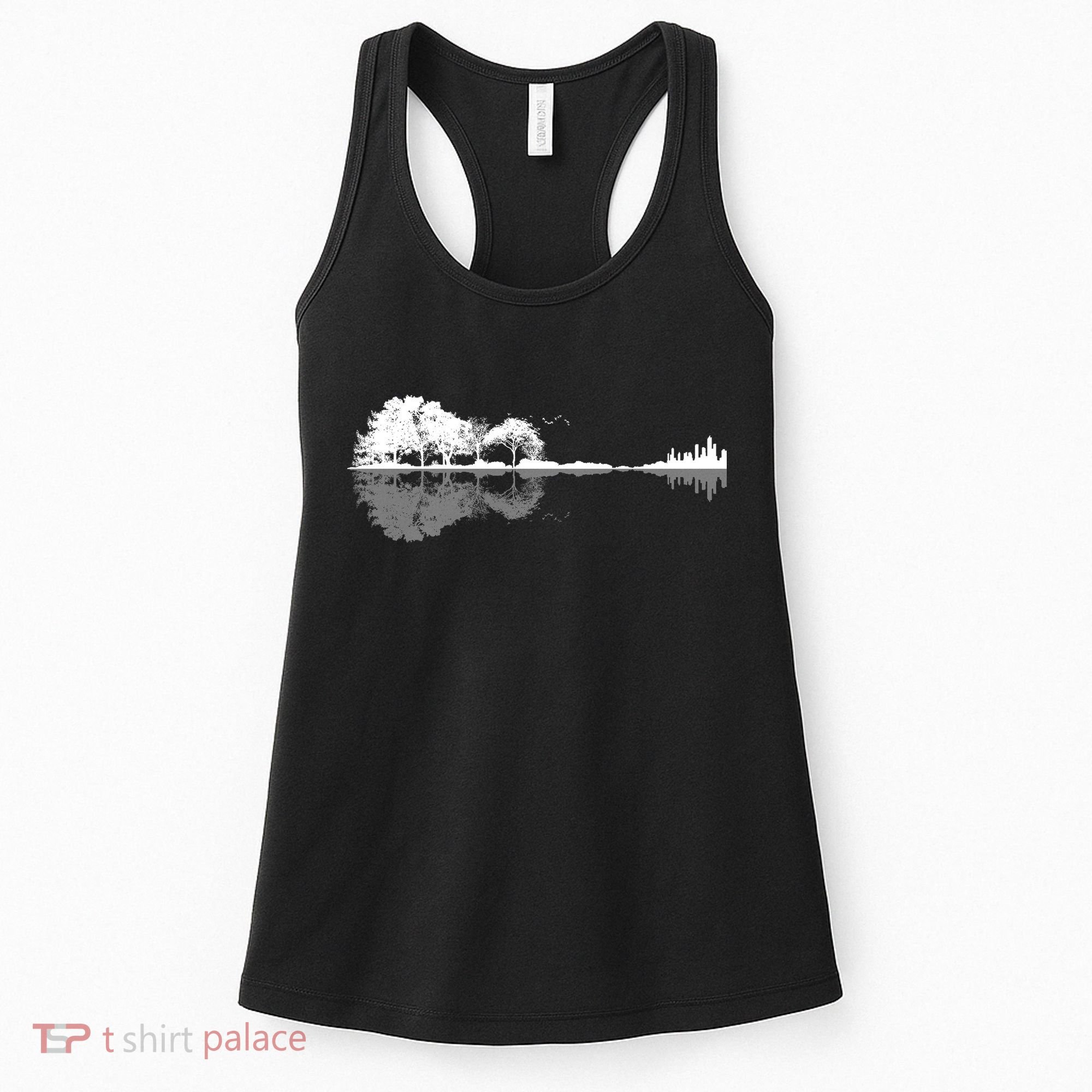 Guitar Lake Nature Wilderness Graphic Women's Tank Top