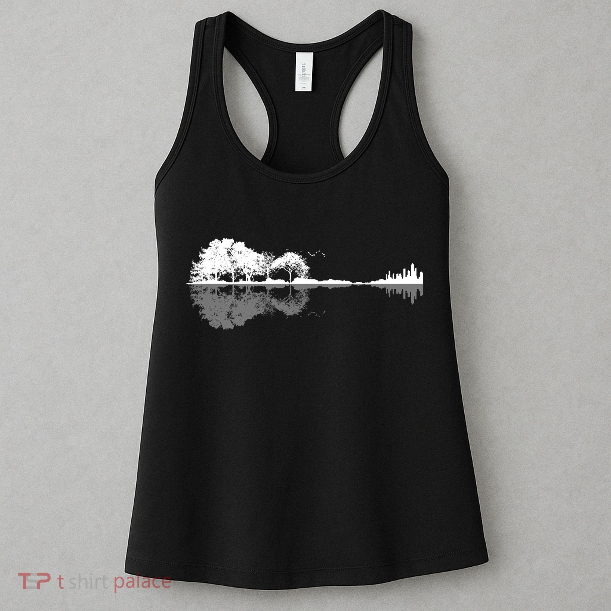 Guitar Lake Nature Wilderness Graphic Women's Tank Top