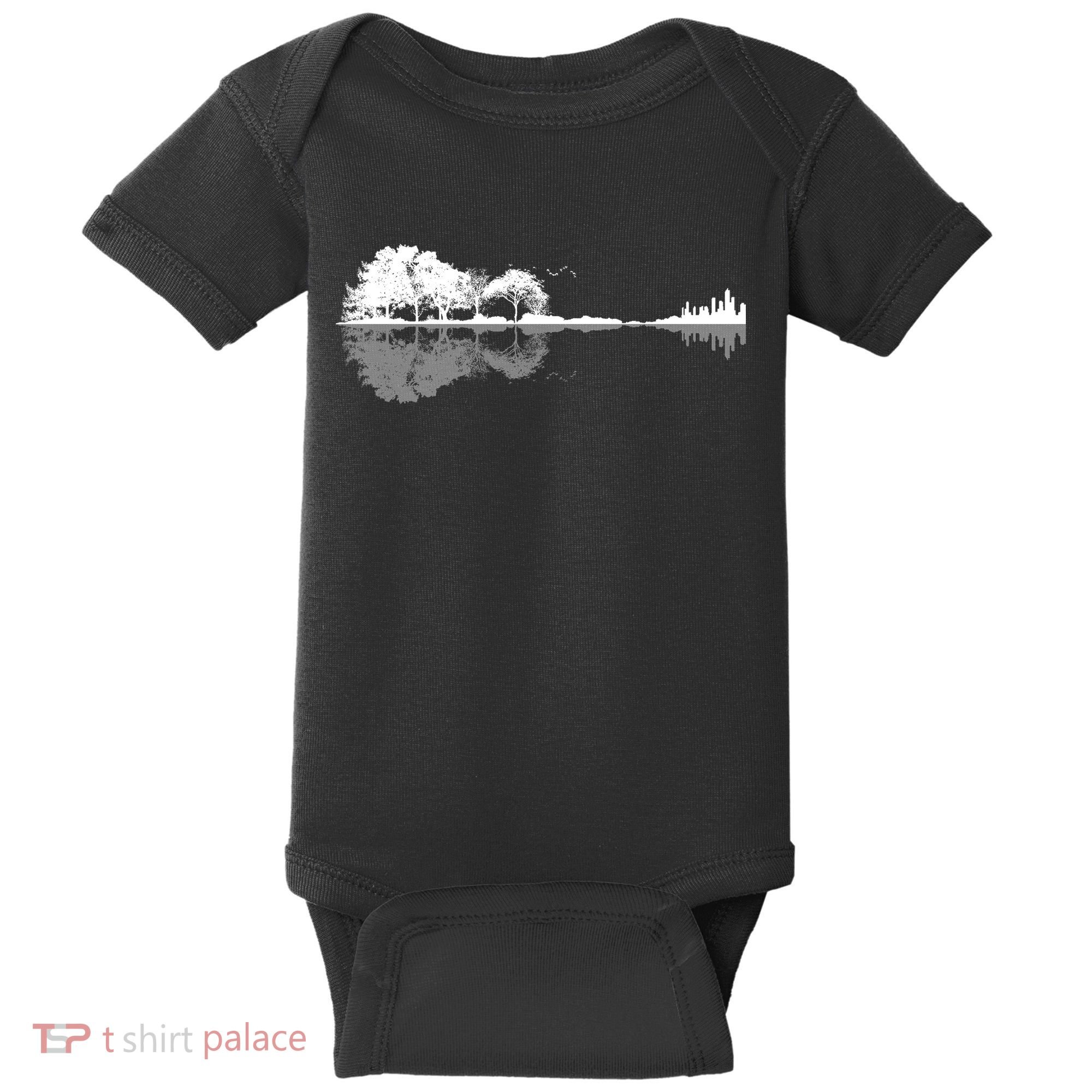Guitar Lake Nature Wilderness Graphic Baby Bodysuit