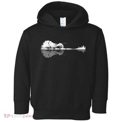 Guitar Lake Nature Wilderness Graphic Toddler Hoodie