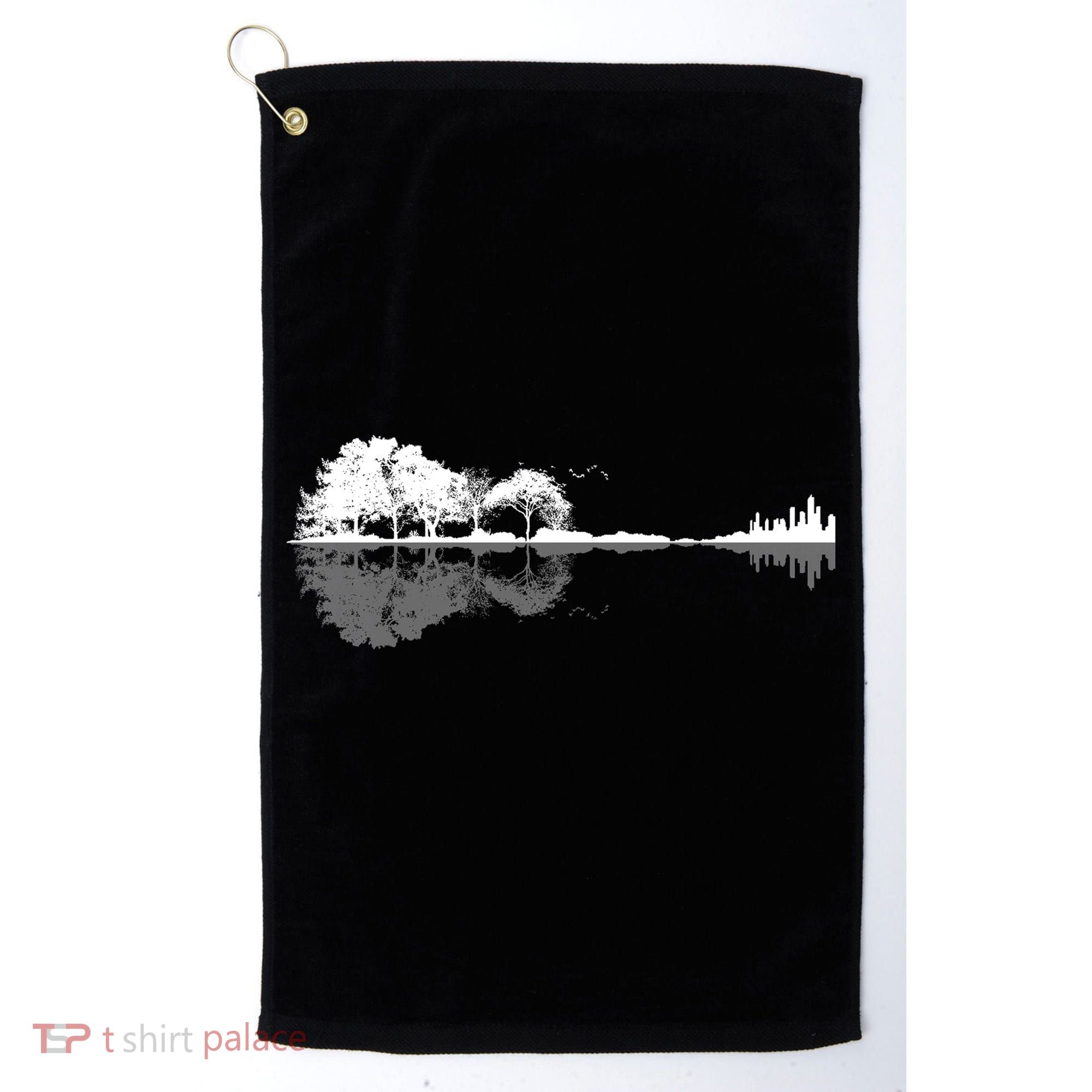 Guitar Lake Nature Wilderness Graphic Golf Towel