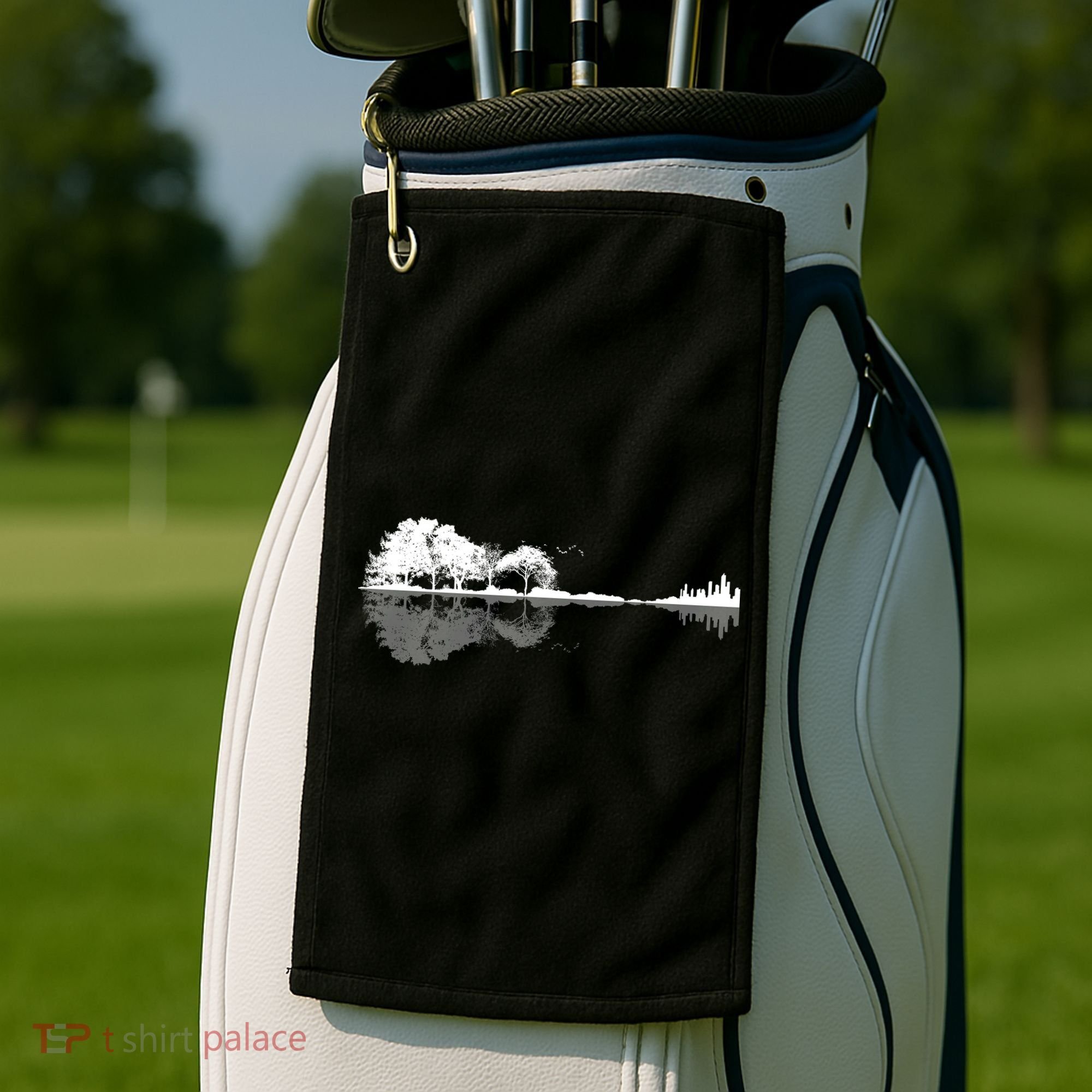 Guitar Lake Nature Wilderness Graphic Golf Towel