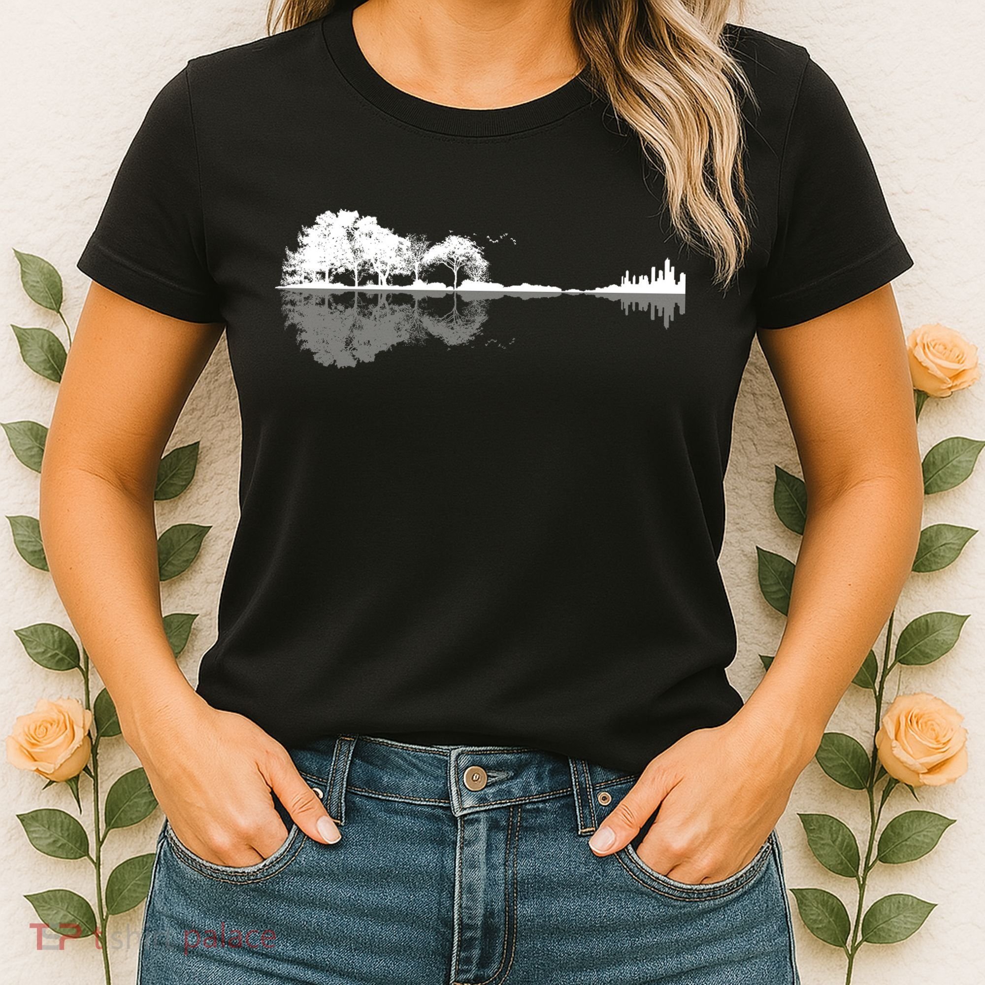 Guitar Lake Nature Wilderness Graphic Women's T-Shirt