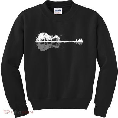 Guitar Lake Nature Wilderness Graphic Kids Sweatshirt