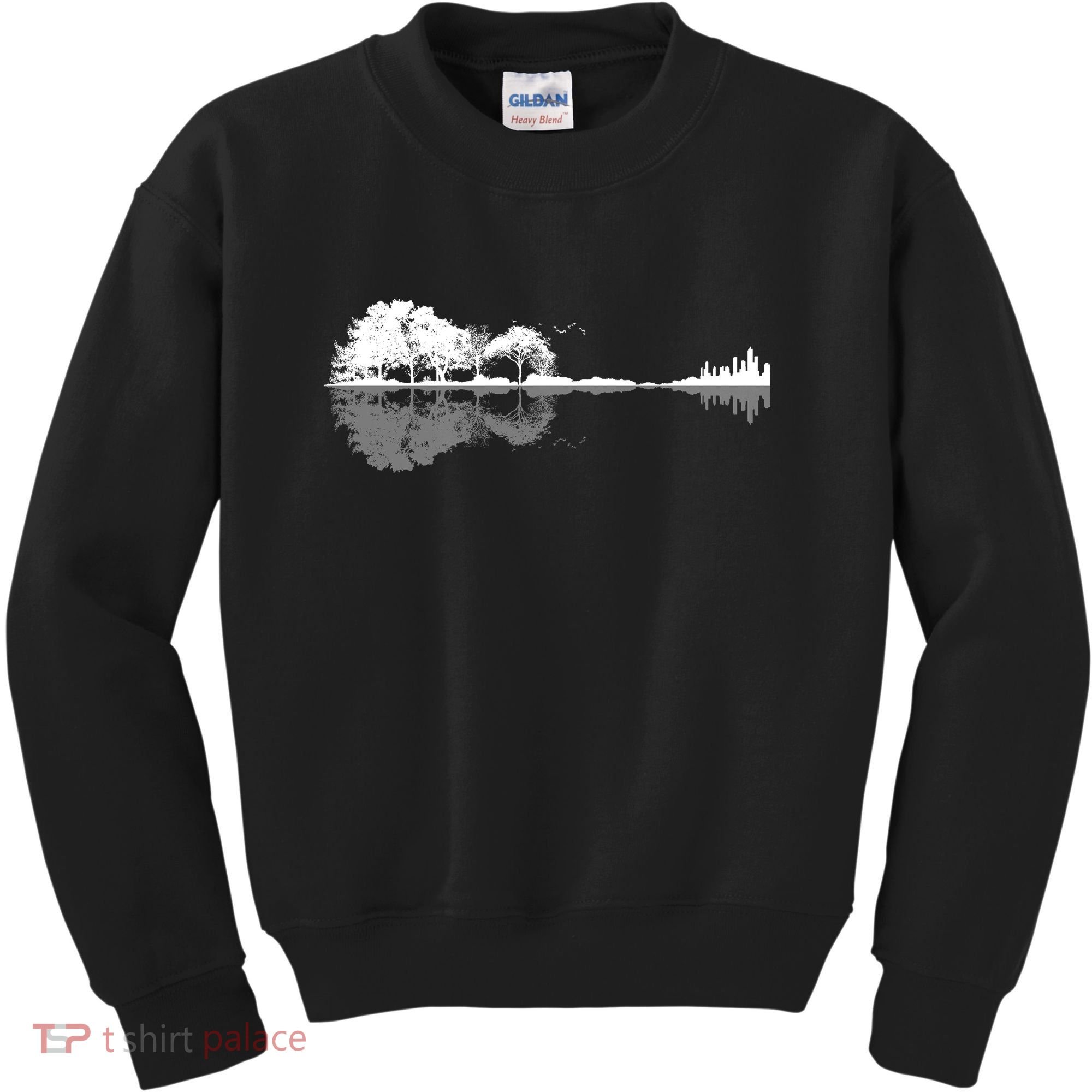Guitar Lake Nature Wilderness Graphic Kids Sweatshirt