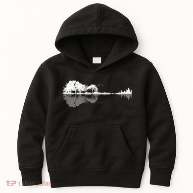 Guitar Lake Nature Wilderness Graphic Kids Hoodie