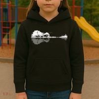 Guitar Lake Nature Wilderness Graphic Kids Hoodie thumb 3