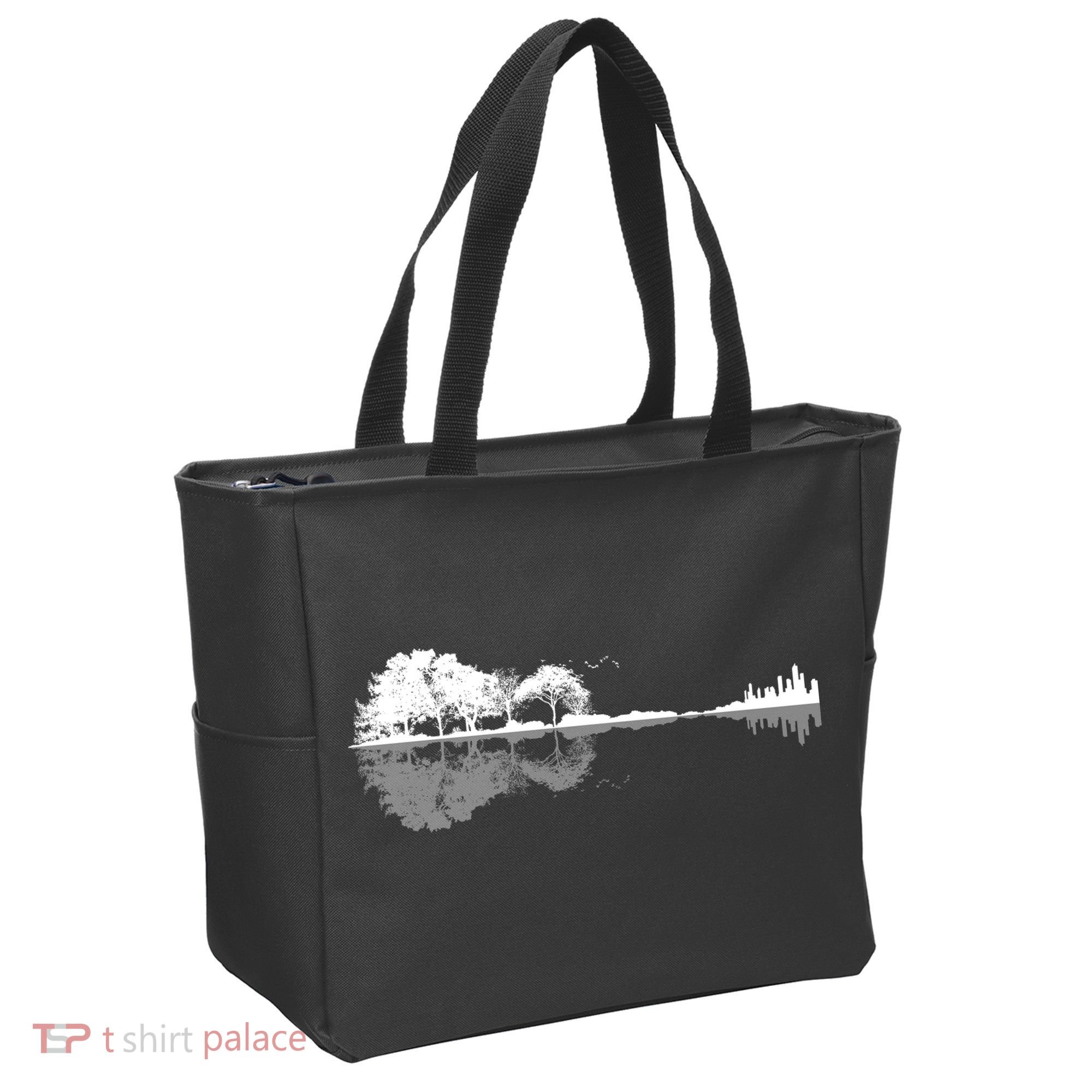 Guitar Lake Nature Wilderness Graphic Tote Bag