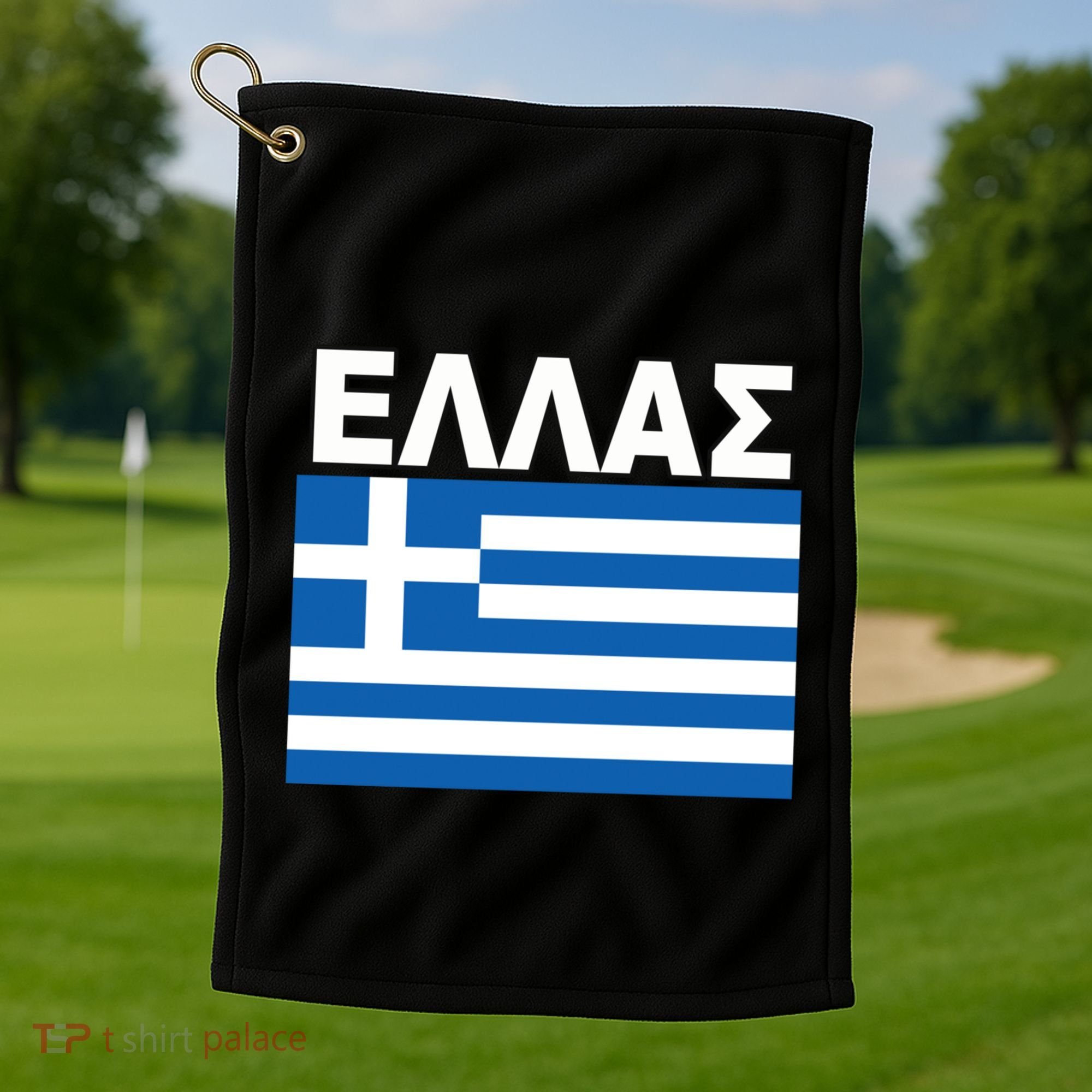Greek Language National Flag Of Greece Golf Towel