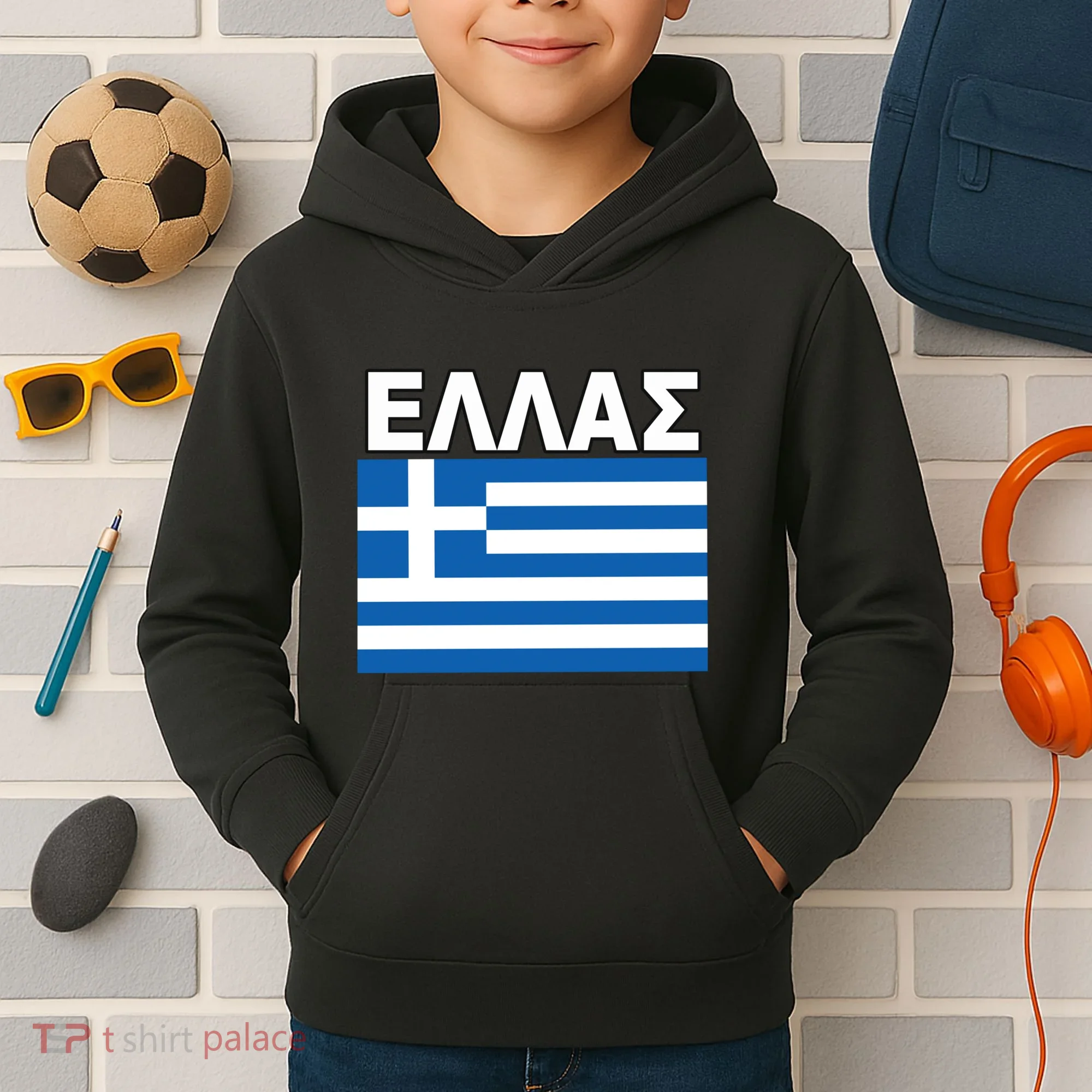 Greek Language National Flag Of Greece Kids Hoodie